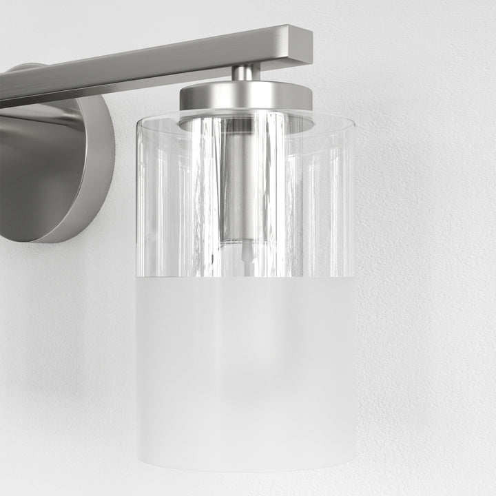 Lumin 24W" 3-Light Dimmable Wall Sconce With Frosted Glass And Clear Glass, E26 Base,Modern Bathroom Vanity Light #29021