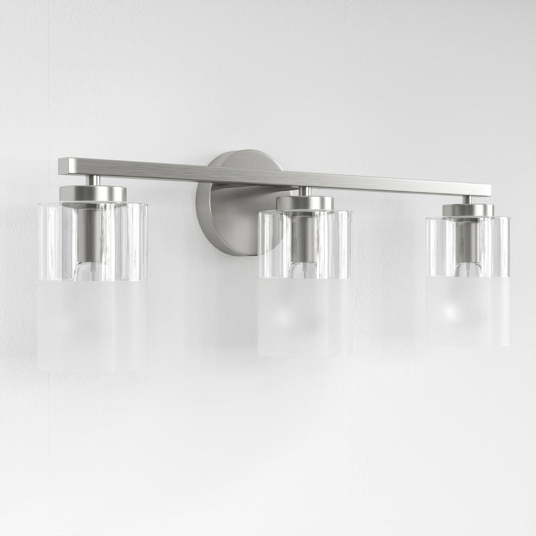 Lumin 24W" 3-Light Dimmable Wall Sconce With Frosted Glass And Clear Glass, E26 Base,Modern Bathroom Vanity Light #29021