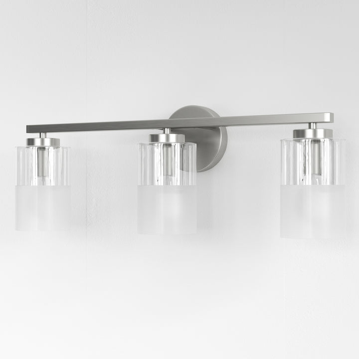 Lumin 24W" 3-Light Dimmable Wall Sconce With Frosted Glass And Clear Glass, E26 Base,Modern Bathroom Vanity Light #29021