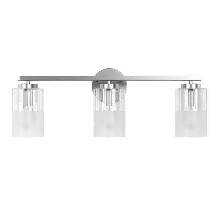 Lumin 24W" 3-Light Dimmable Wall Sconce With Frosted Glass And Clear Glass, E26 Base,Modern Bathroom Vanity Light #29021
