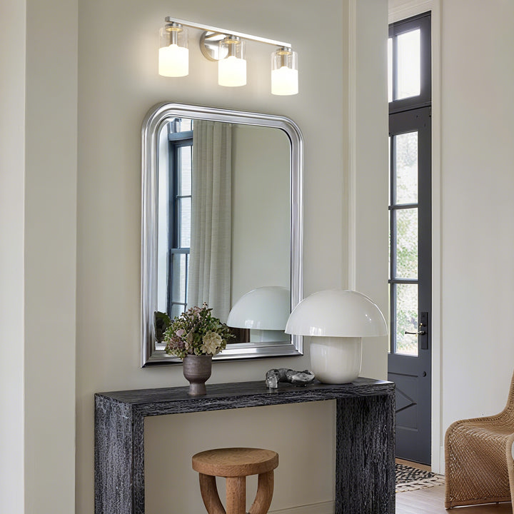 Lumin 24W" 3-Light Dimmable Wall Sconce With Frosted Glass And Clear Glass, E26 Base,Modern Bathroom Vanity Light #29021