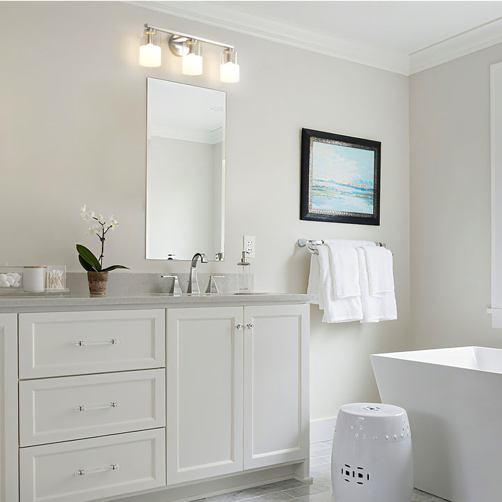 Lumin 24W" 3-Light Dimmable Wall Sconce With Frosted Glass And Clear Glass, E26 Base,Modern Bathroom Vanity Light #29021