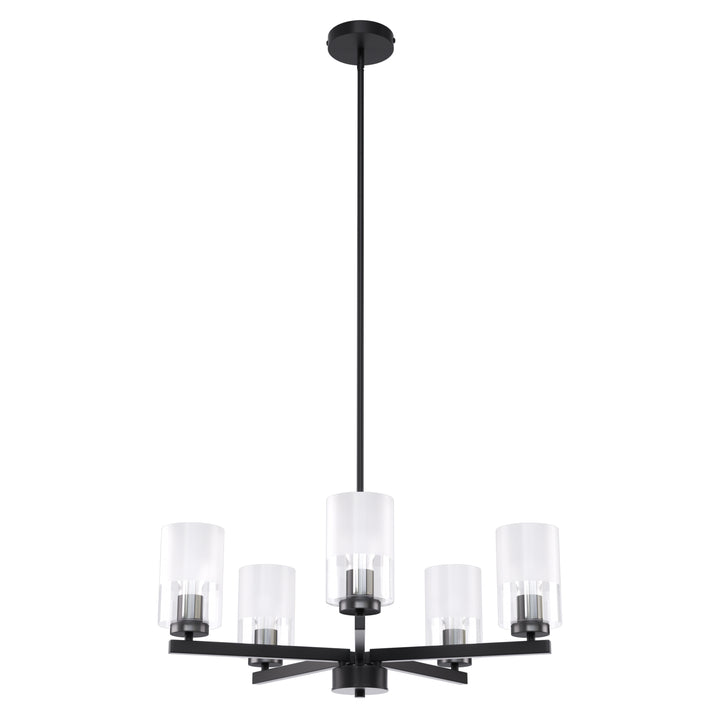 Glimmer 5-Light 26'' Dimmable Frosted Glass Modern/Traditional Chandelier For Dining Room #29024-P5