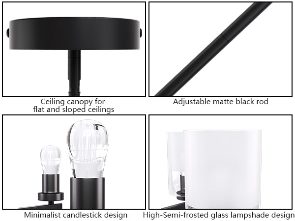 Glimmer 5-Light 26'' Dimmable Frosted Glass Modern/Traditional Chandelier For Dining Room #29024-P5