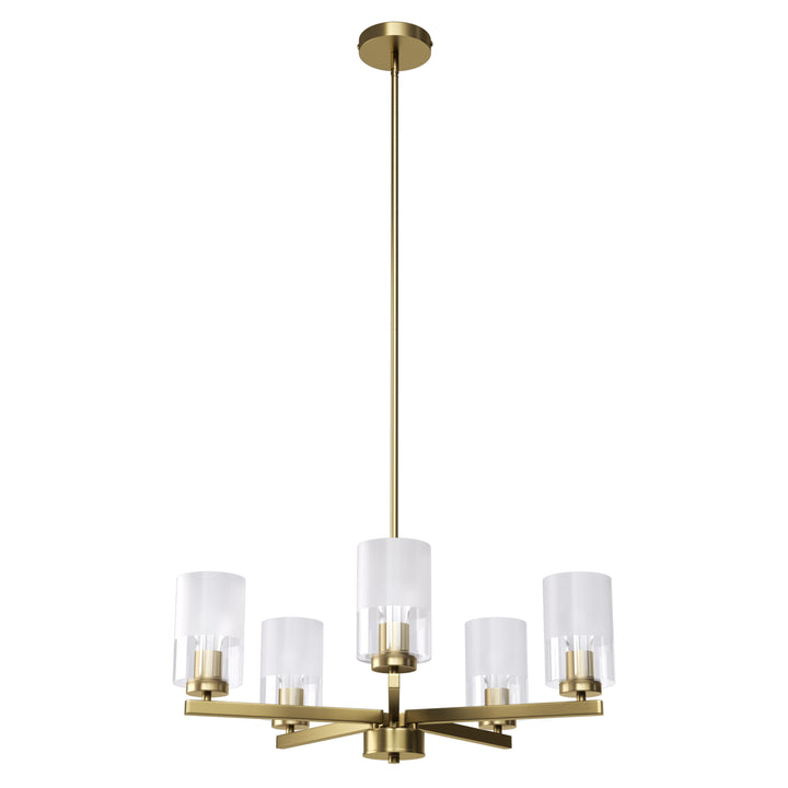 Glimmer 5-Light 26'' Dimmable Frosted Glass Modern/Traditional Chandelier For Dining Room #29024-P5