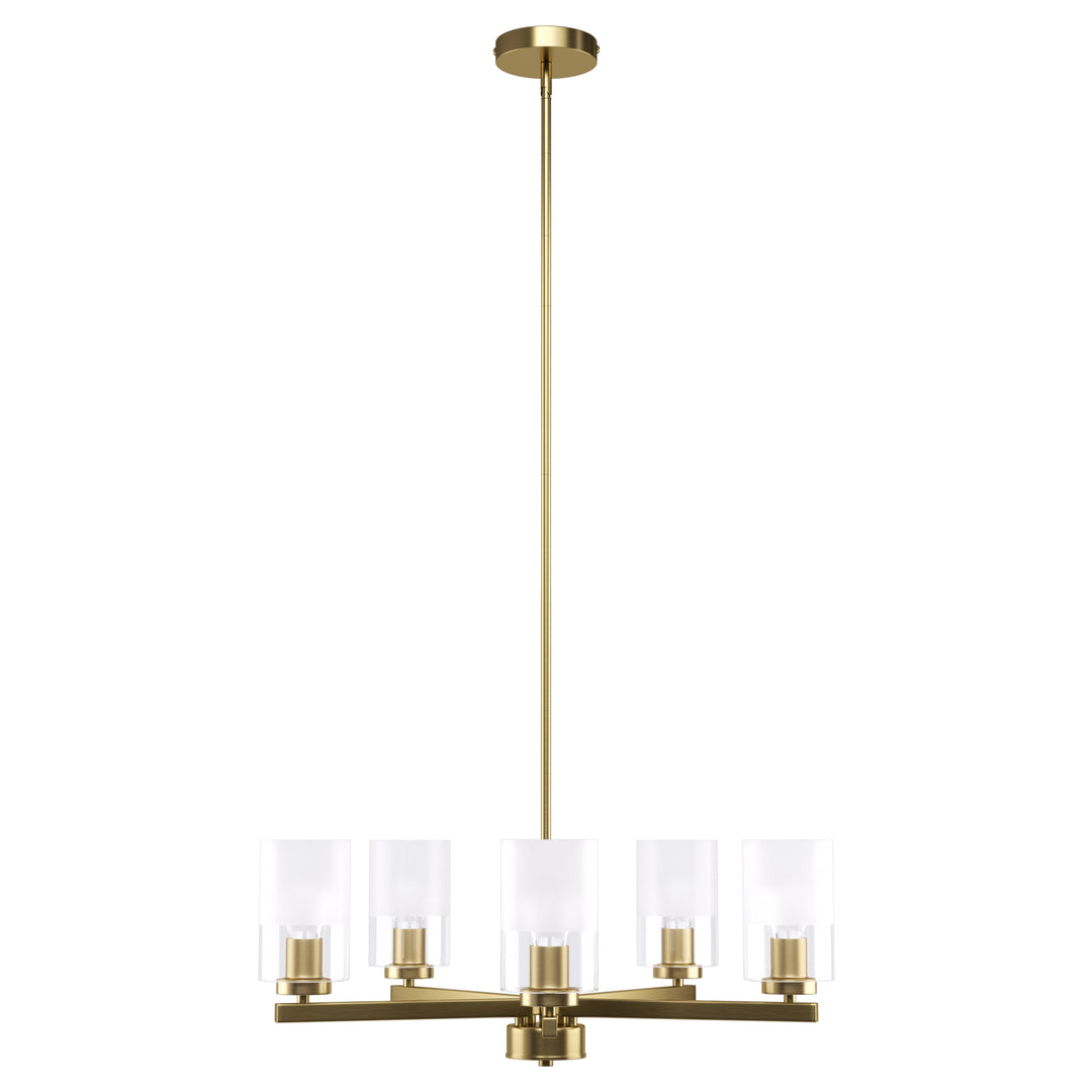 Glimmer 5-Light 26'' Dimmable Frosted Glass Modern/Traditional Chandelier For Dining Room #29024-P5