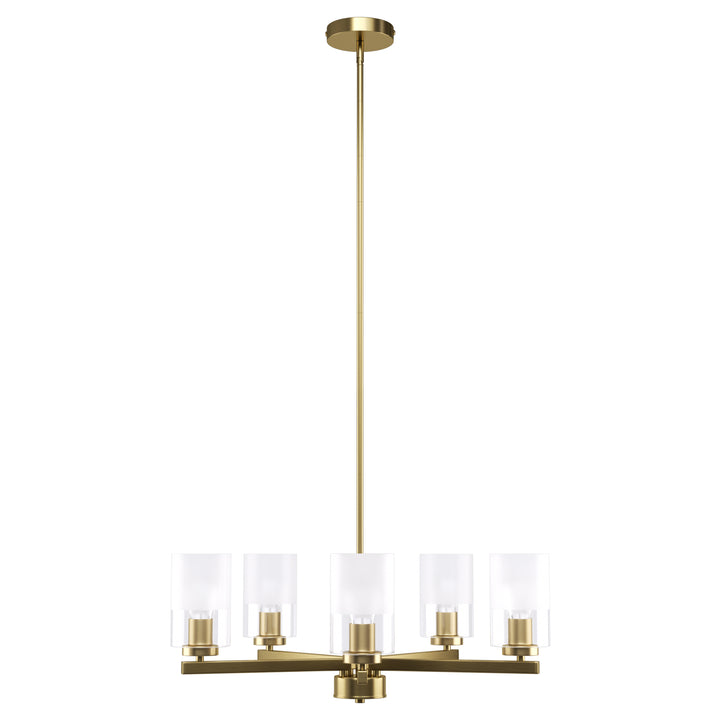 Glimmer 5-Light 26'' Dimmable Frosted Glass Modern/Traditional Chandelier For Dining Room #29024-P5