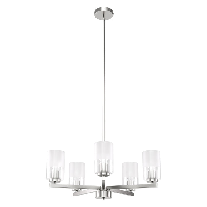 Glimmer 5-Light 26'' Dimmable Frosted Glass Modern/Traditional Chandelier For Dining Room #29024-P5