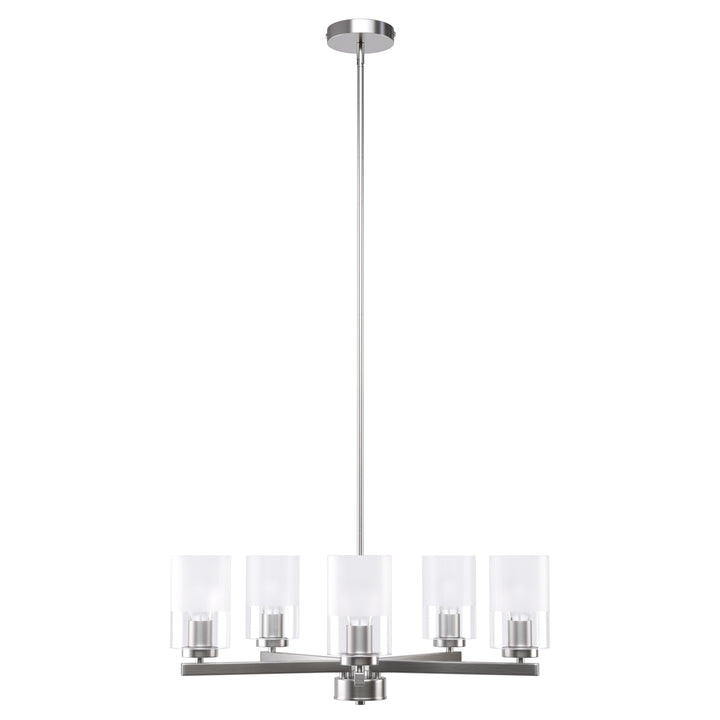 Glimmer 5-Light 26'' Dimmable Frosted Glass Modern/Traditional Chandelier For Dining Room #29024-P5
