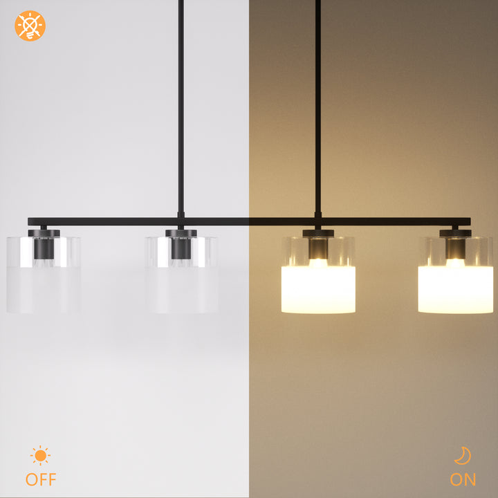 Twilight 4-light 39'' Dimmable Frosted Glass Modern/traditional Chandelier For Dining Room #29025