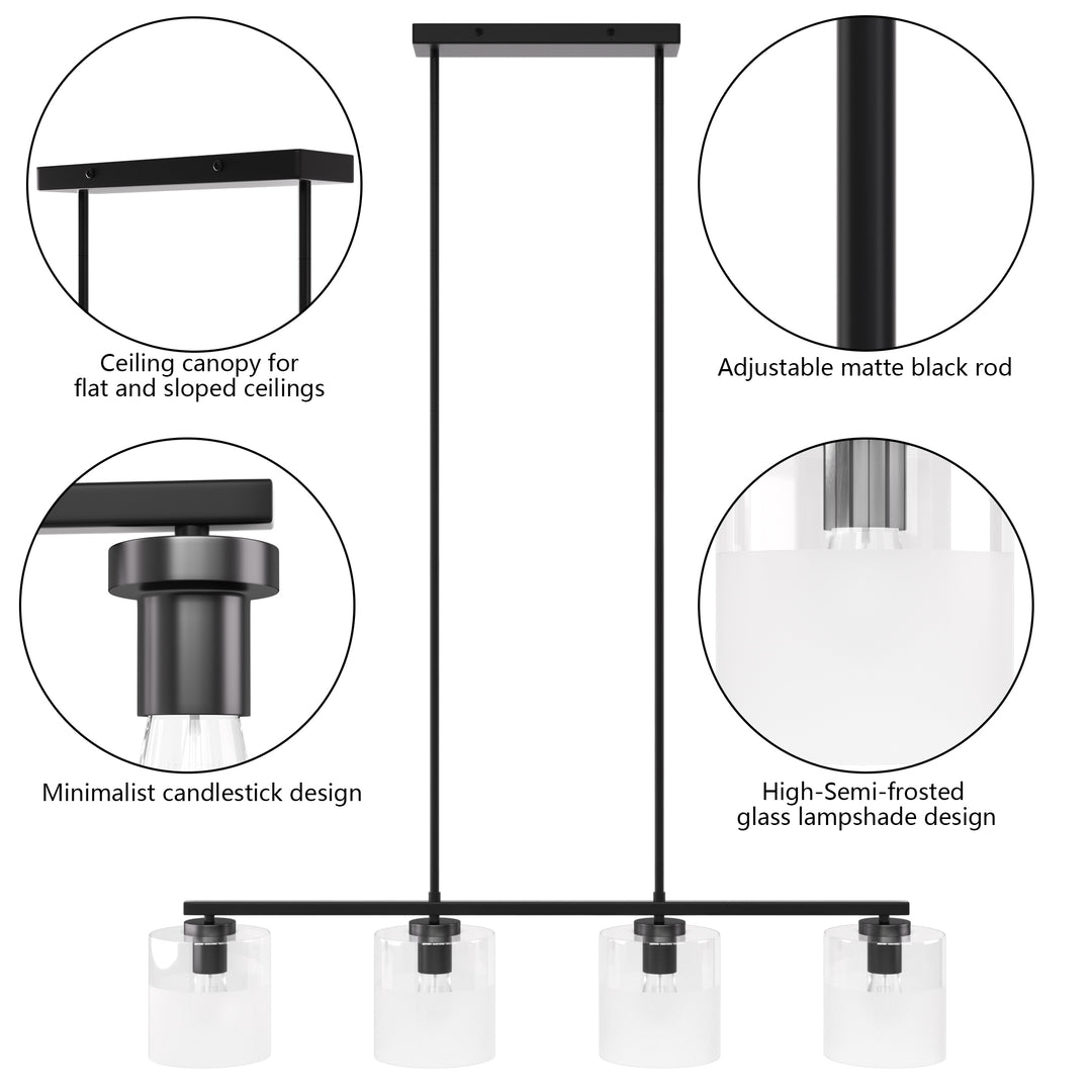 Twilight 4-light 39'' Dimmable Frosted Glass Modern/traditional Chandelier For Dining Room #29025