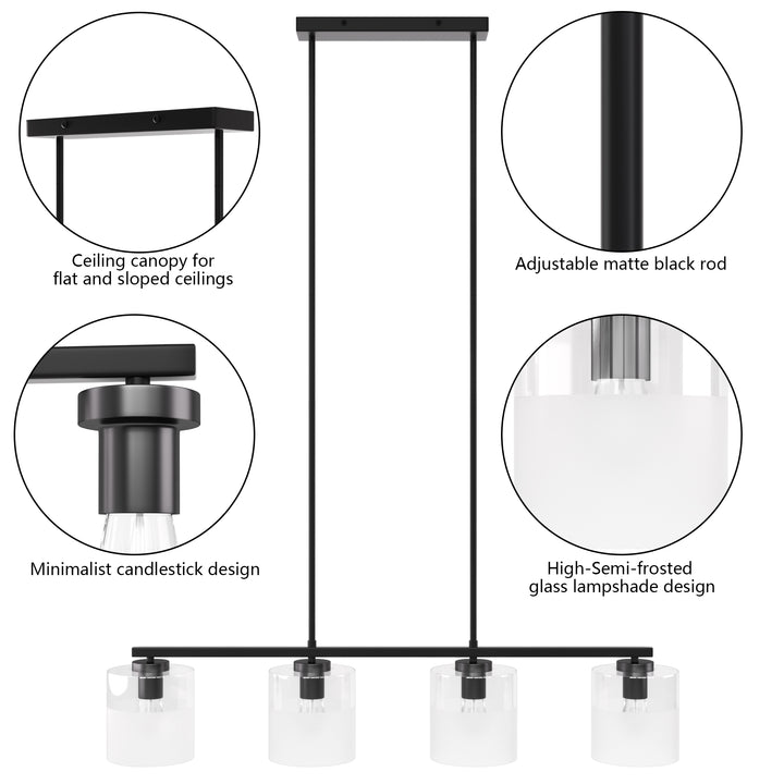 Twilight 4-light 39'' Dimmable Frosted Glass Modern/traditional Chandelier For Dining Room #29025