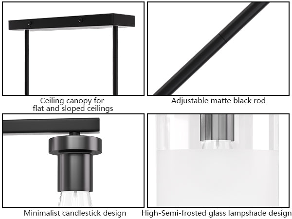 Twilight 4-light 39'' Dimmable Frosted Glass Modern/traditional Chandelier For Dining Room #29025