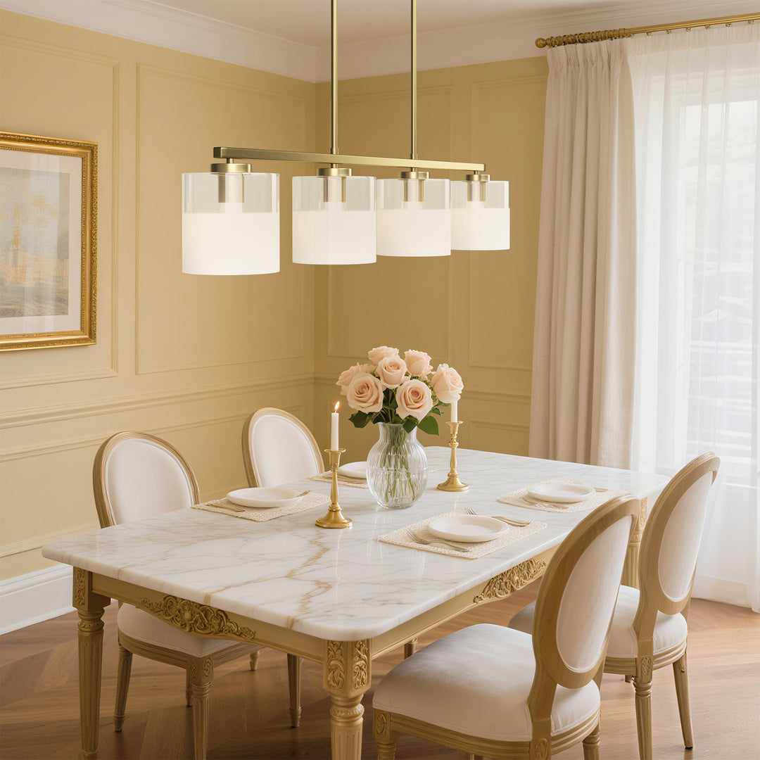 Twilight 4-light 39'' Dimmable Frosted Glass Modern/traditional Chandelier For Dining Room #29025