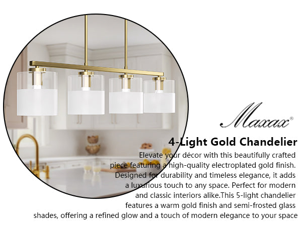 Twilight 4-light 39'' Dimmable Frosted Glass Modern/traditional Chandelier For Dining Room #29025