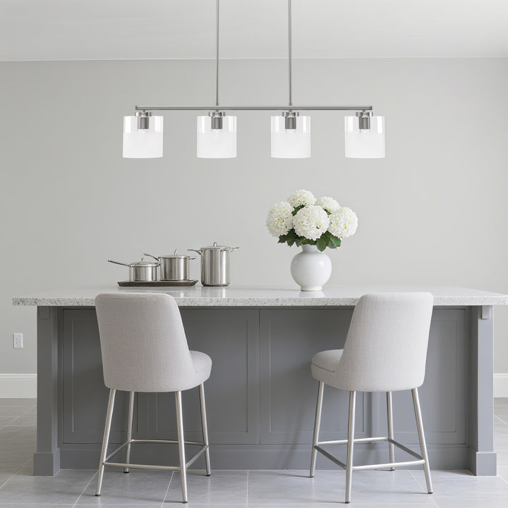 Twilight 4-light 39'' Dimmable Frosted Glass Modern/traditional Chandelier For Dining Room #29025