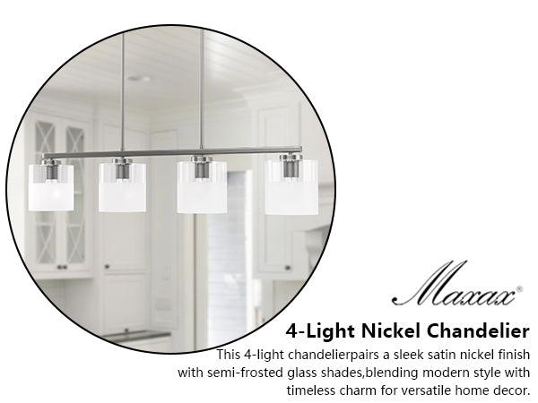 Twilight 4-light 39'' Dimmable Frosted Glass Modern/traditional Chandelier For Dining Room #29025