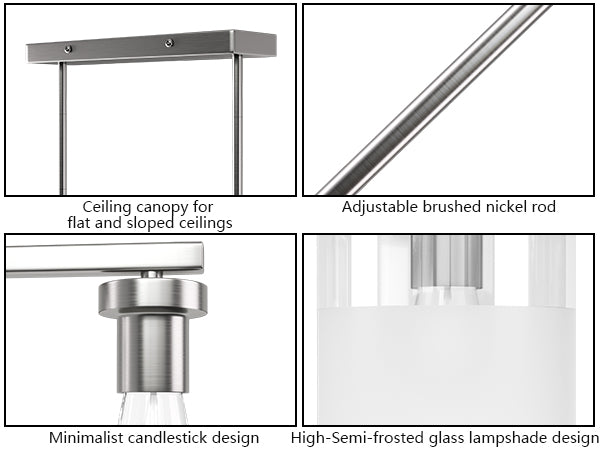 Twilight 4-light 39'' Dimmable Frosted Glass Modern/traditional Chandelier For Dining Room #29025