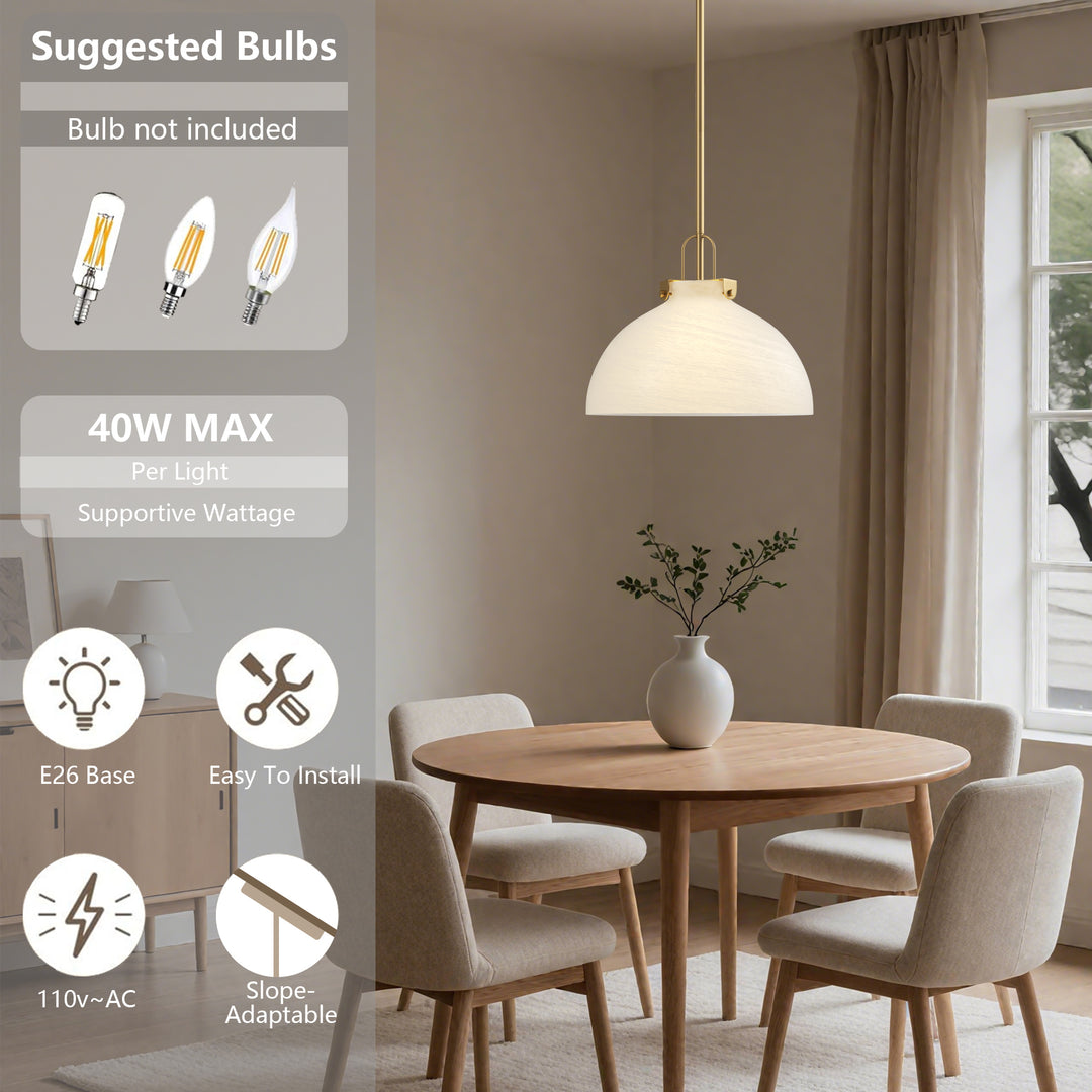 Eclipse 1-light 11.8'' Dimmable Cloud Glass Modern Cone Pendant Light