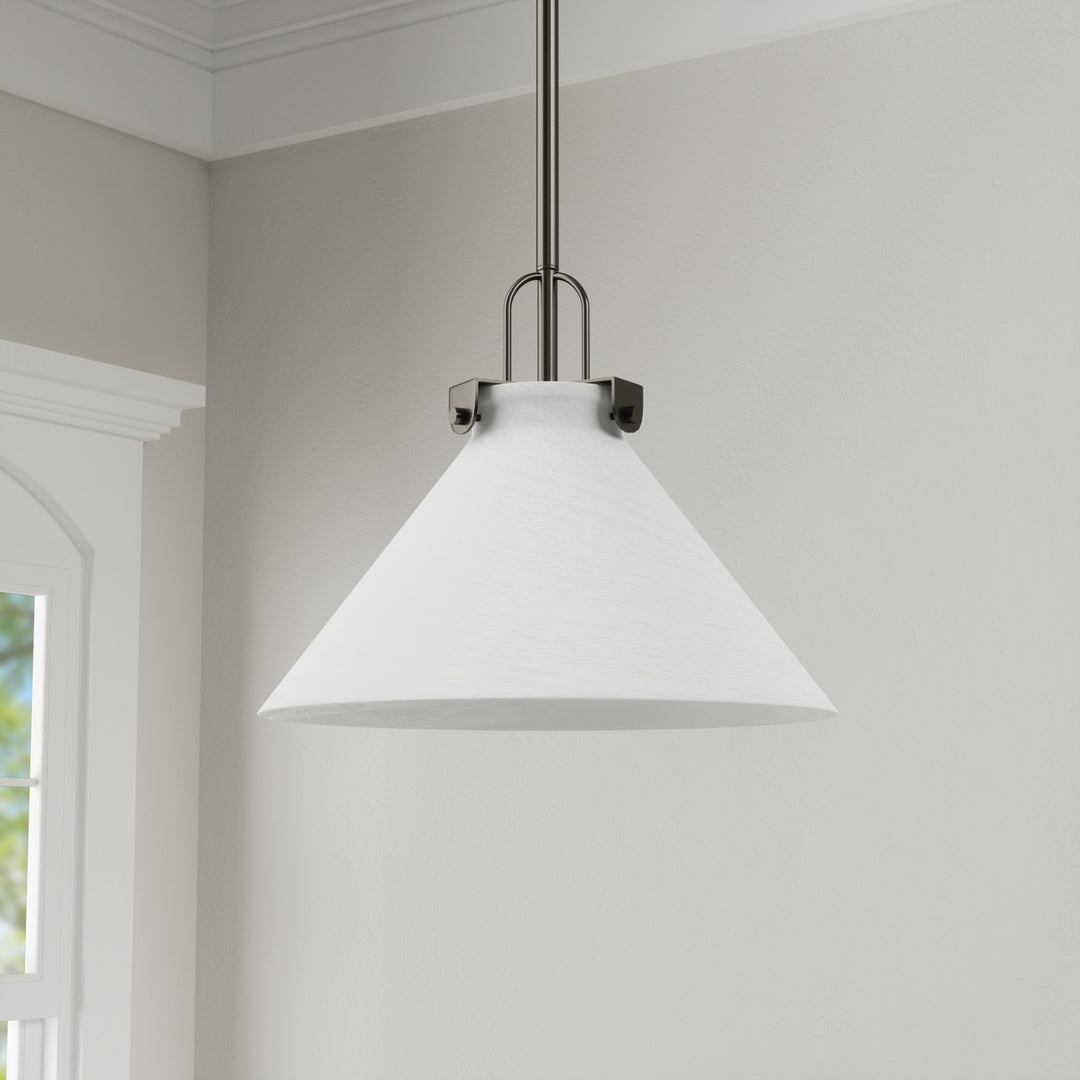 Eclipse 1-light 11.8'' Dimmable Cloud Glass Modern Cone Pendant Light