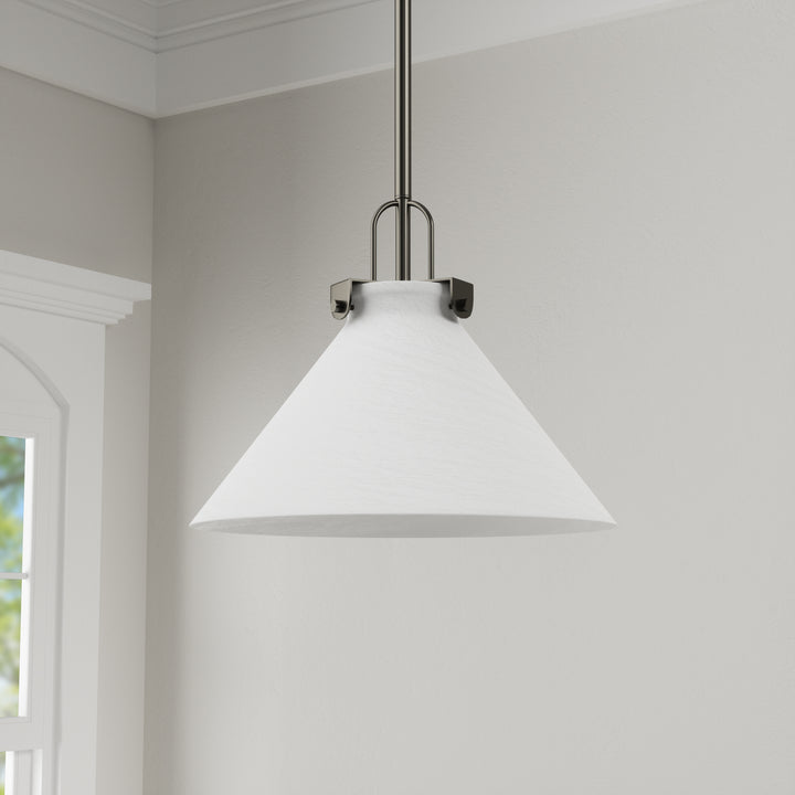 Eclipse 1-light 11.8'' Dimmable Cloud Glass Modern Cone Pendant Light