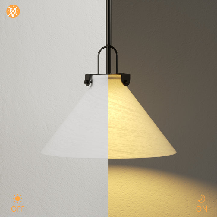 Eclipse 1-light 11.8'' Dimmable Cloud Glass Modern Cone Pendant Light