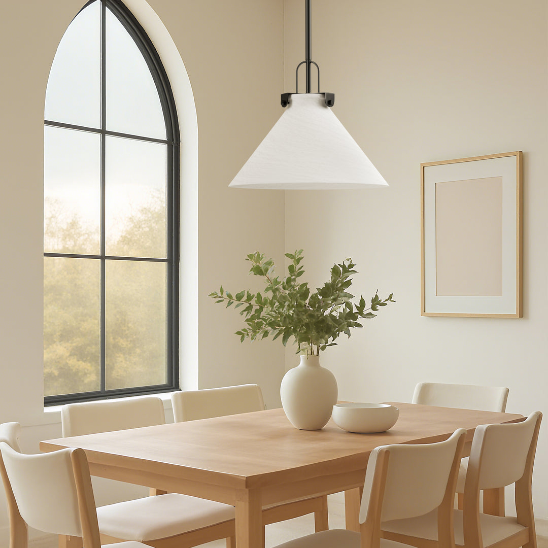Eclipse 1-light 11.8'' Dimmable Cloud Glass Modern Cone Pendant Light
