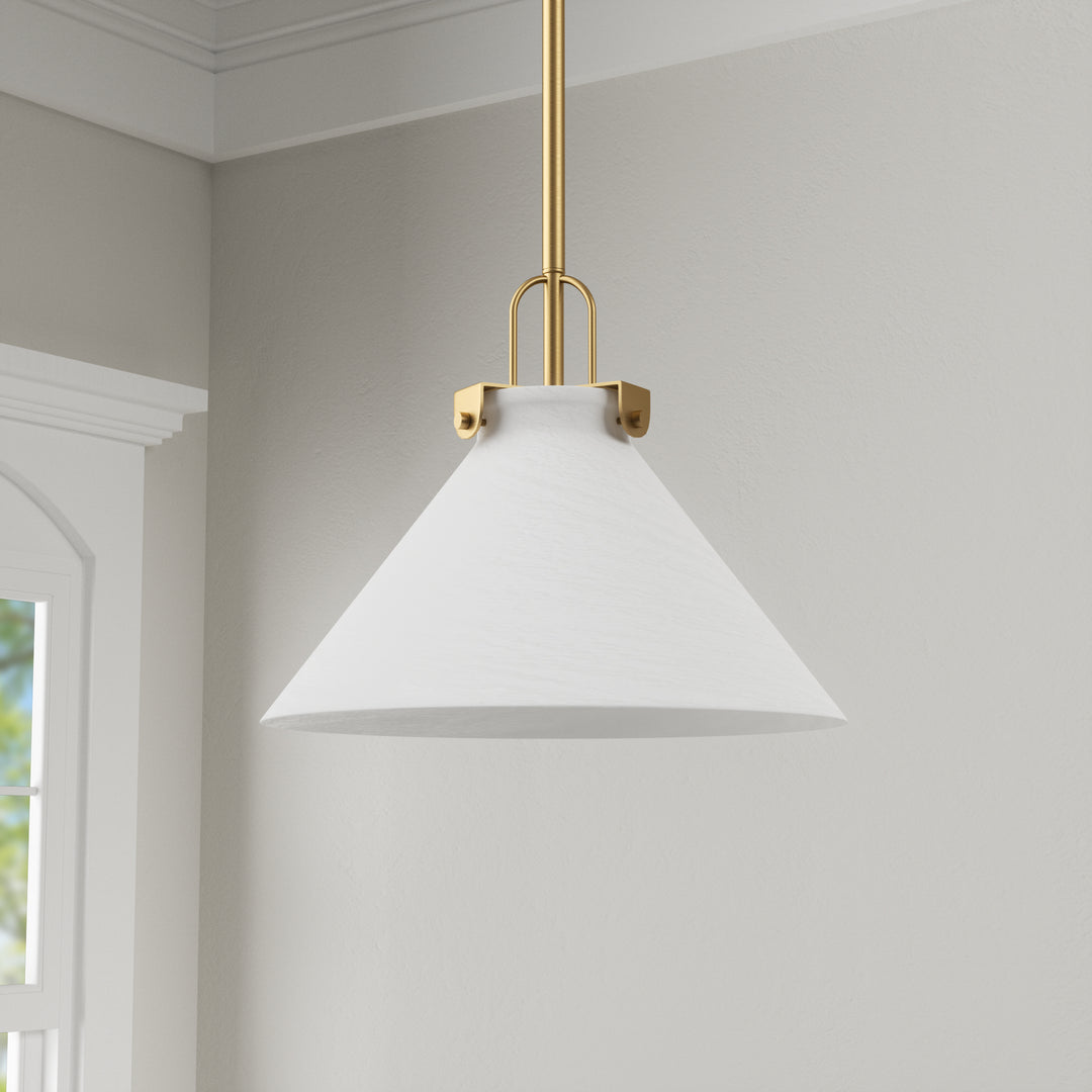Eclipse 1-light 11.8'' Dimmable Cloud Glass Modern Cone Pendant Light