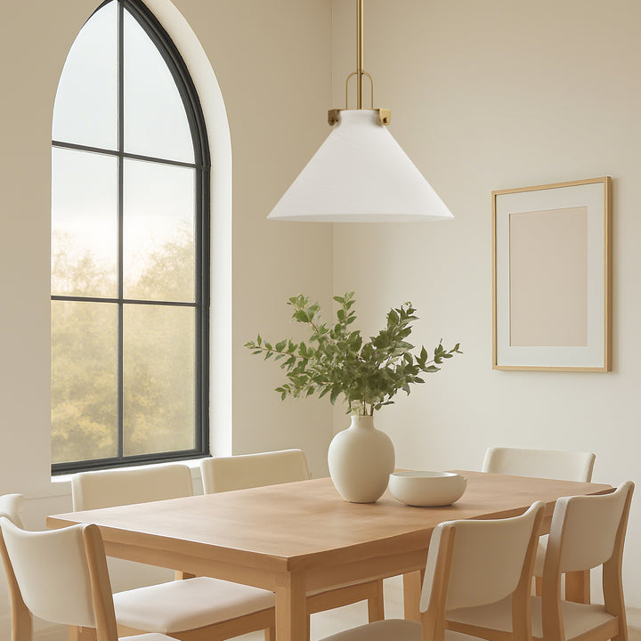 Eclipse 1-light 11.8'' Dimmable Cloud Glass Modern Cone Pendant Light