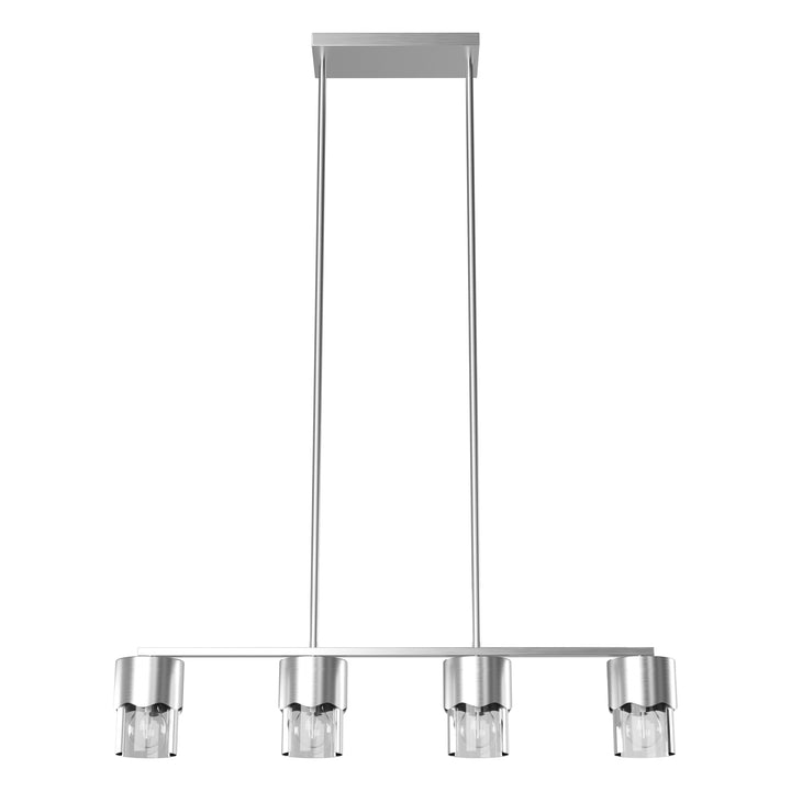 Glimmer 4-Light Metal And Glass Modern Linear Pendant Light With Adjustable Rod For Kitchen Island #29032