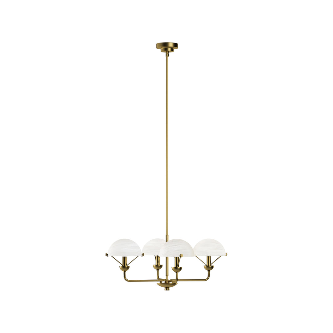 Glimmer 4-Light 28"W Modern/Traditional Chandelier With Black/Gold Metal,Feature Glass/Metal Shade For Dining Room Or Kitchen Island #29033