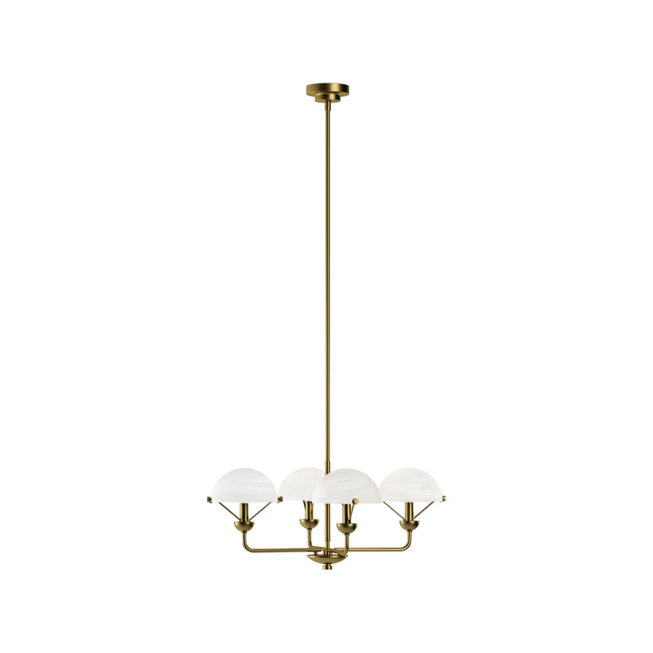 Glimmer 4-Light 28"W Modern/Traditional Chandelier With Black/Gold Metal,Feature Glass/Metal Shade For Dining Room Or Kitchen Island #29033