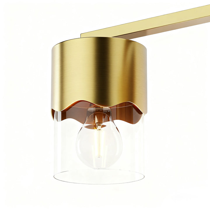 Glimmer 5-light 28"w Gold/black/nickel Modern/traditional Spider Chandelier With Clear Glass Shades For Dining Room Or Kitchen #29034