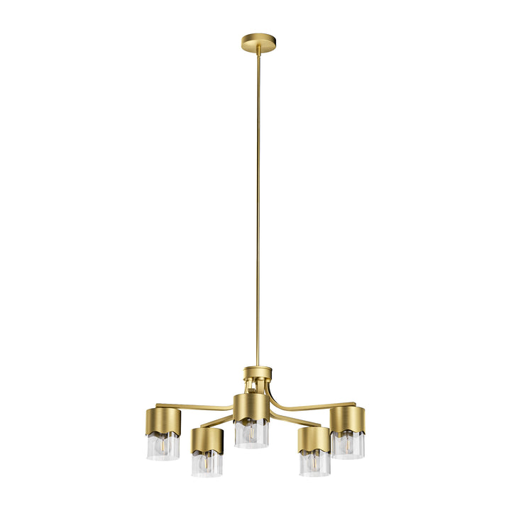 Glimmer 5-light 28"w Gold/black/nickel Modern/traditional Spider Chandelier With Clear Glass Shades For Dining Room Or Kitchen #29034