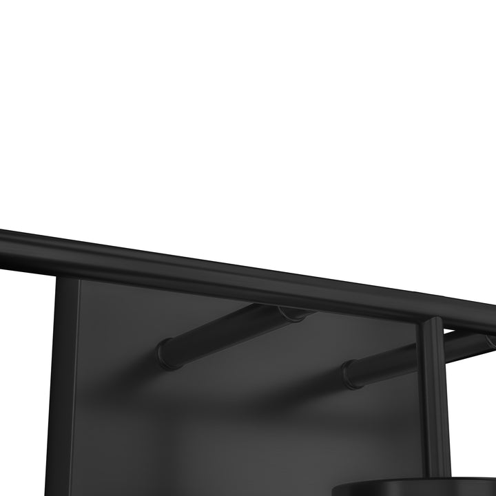 3-light 24''W Dimmable Black Wrought Iron Bathroom Vanity Lights with Frosted Milk White Shade #29037