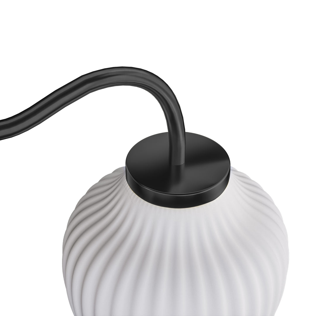 3-light 24''W Dimmable Black Wrought Iron Bathroom Vanity Lights with Frosted Milk White Shade #29037