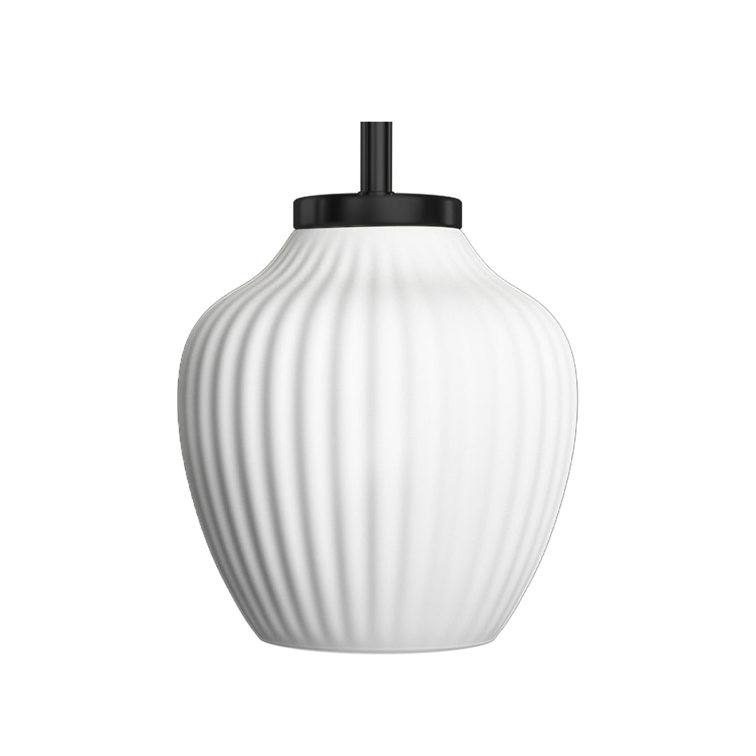 3-light 24''W Dimmable Black Wrought Iron Bathroom Vanity Lights with Frosted Milk White Shade #29037