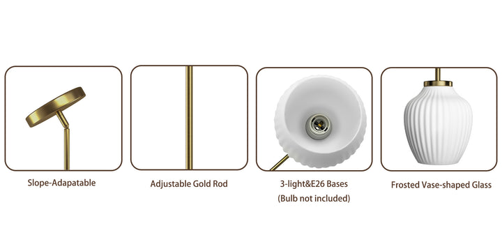 Glimmer 3-Light 36"W Black/Gold Modern Linear Pendant With Frosted Glass Shades For Kitchen Island Or Dining Room #29037