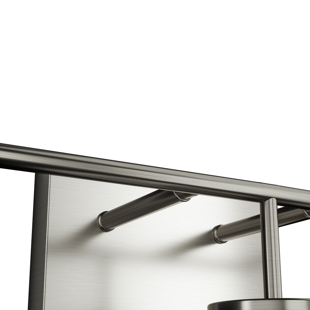 3-light 24''W Dimmable Black Wrought Iron Bathroom Vanity Lights with Frosted Milk White Shade #29037