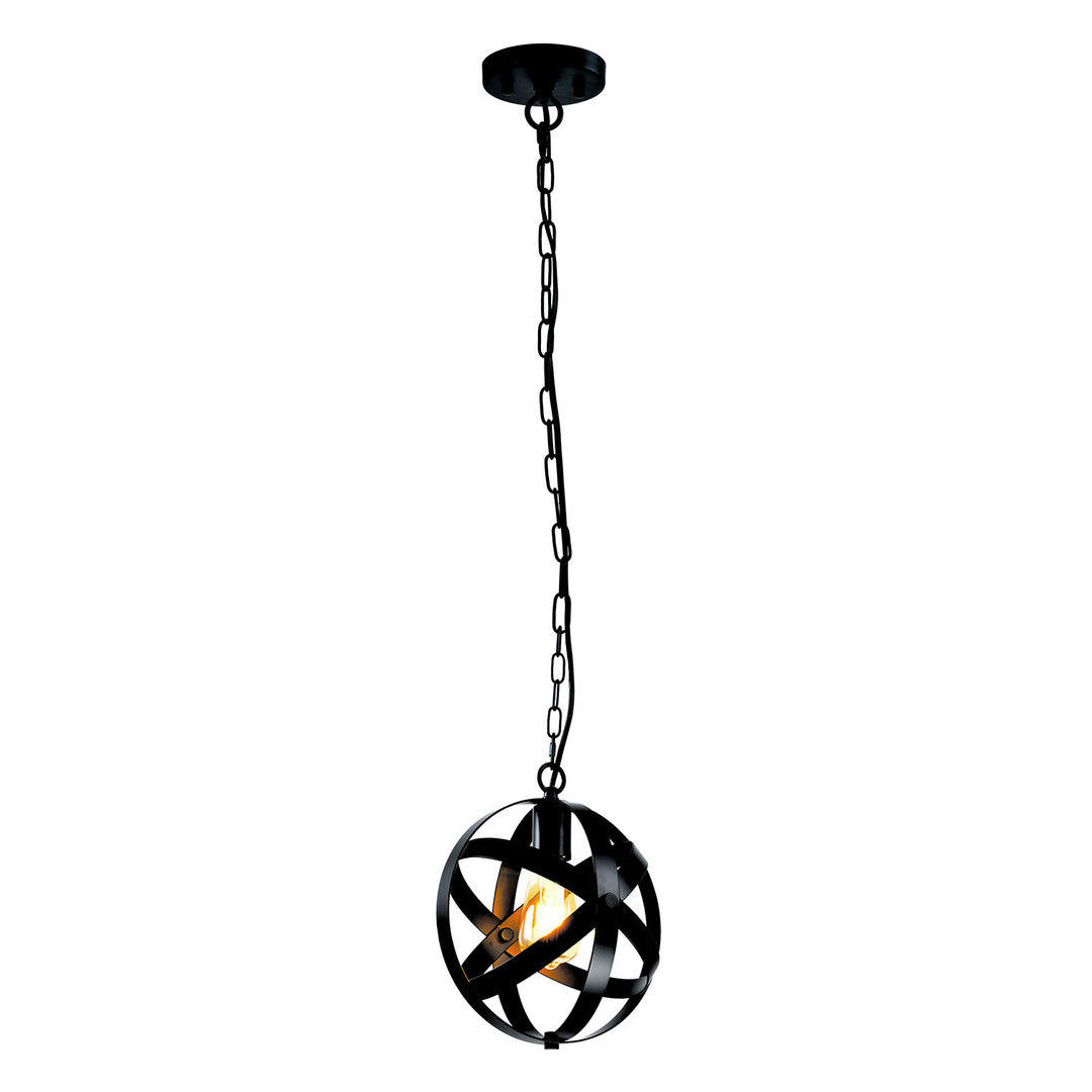 Maxax 1 - Light Single Black Globe Pendant #MX21016-1BK