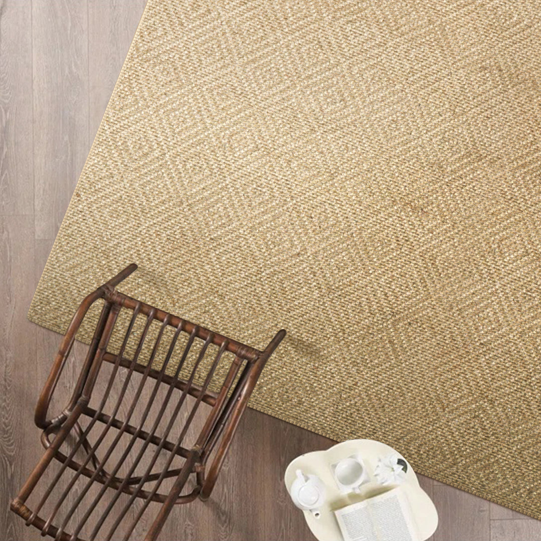 Jute Power Loom Natural Fibers Farmhouse Style Area Rug For Dining Room Living Room Kitchen, Off White/Natural #DT23-301