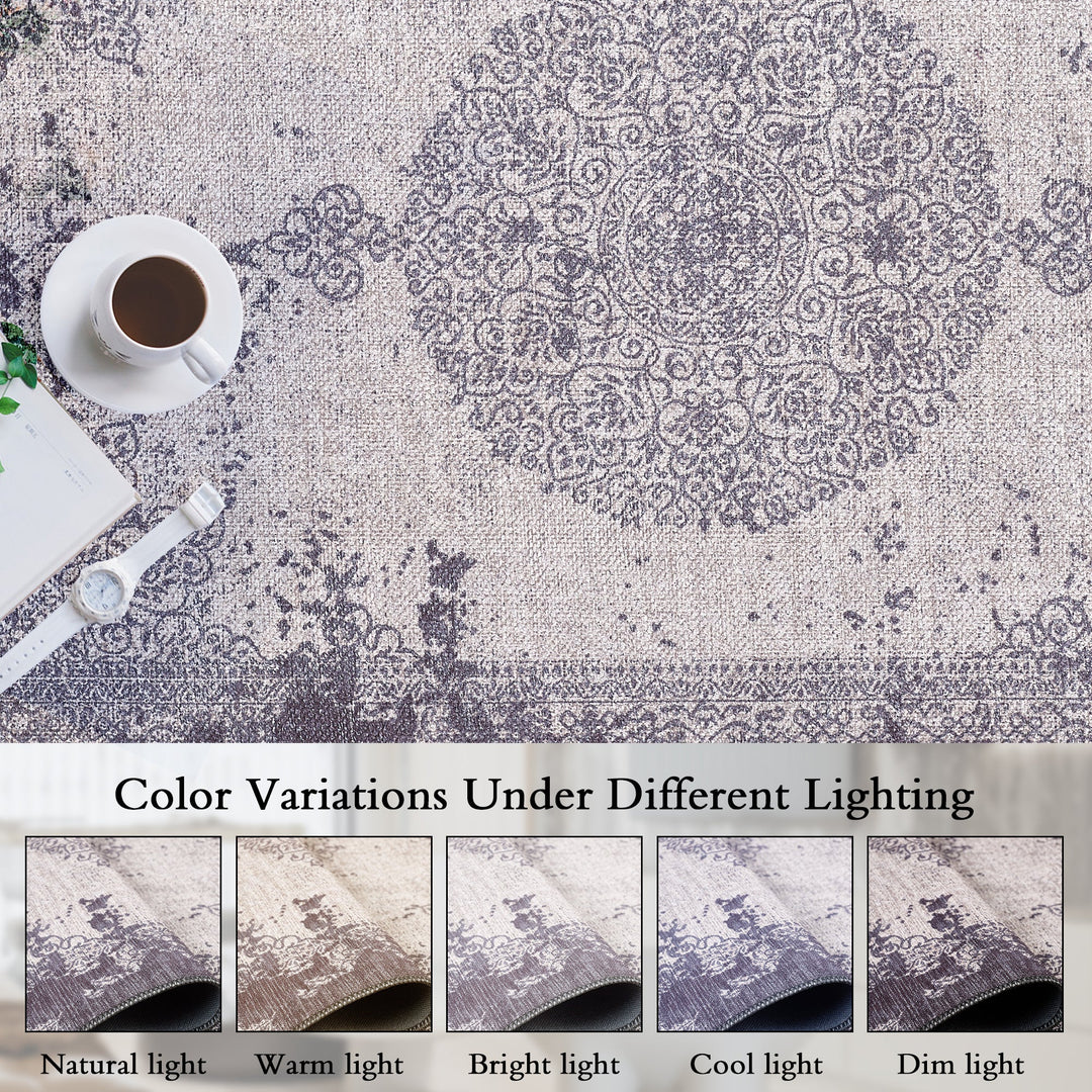 4modernhome Machine Printed Vintage Area Rug For Living Room, Hallway Runner, Entryway Rug #DP03