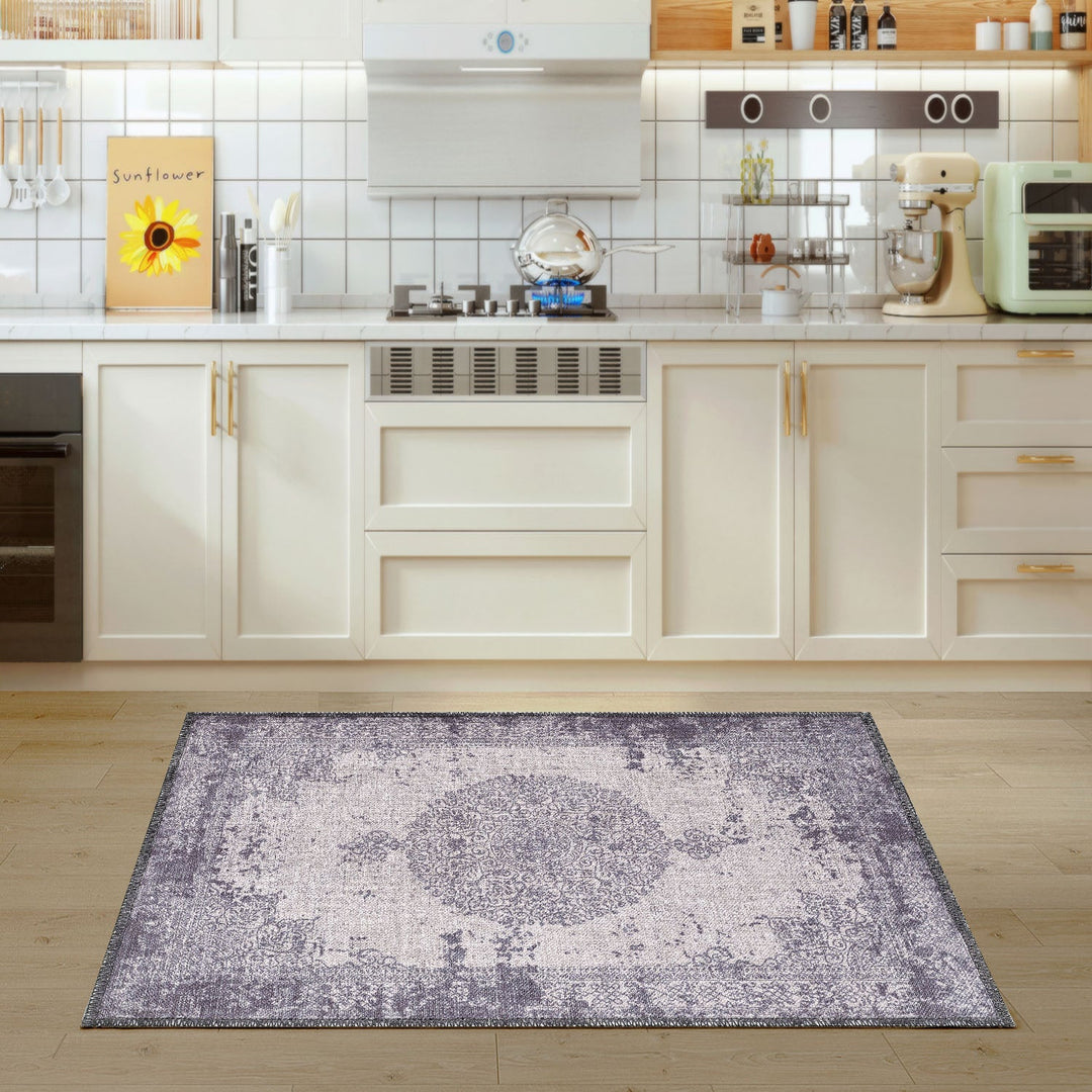 4modernhome Machine Printed Vintage Area Rug For Living Room, Hallway Runner, Entryway Rug #DP03