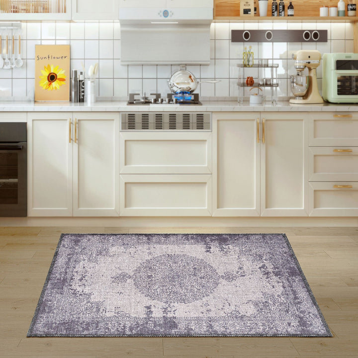 4modernhome Machine Printed Vintage Area Rug For Living Room, Hallway Runner, Entryway Rug #DP03