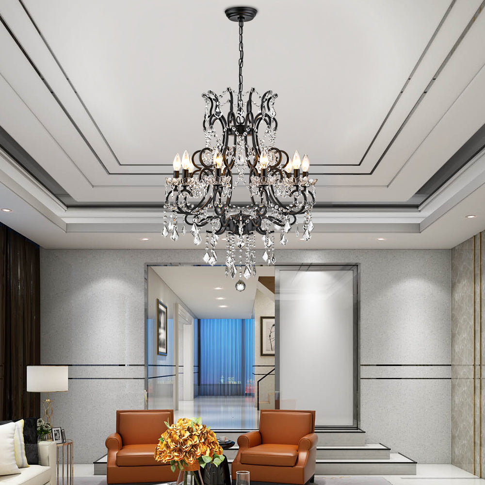 10-light Living Room Candel Crystal Chandelier – 4modernhome