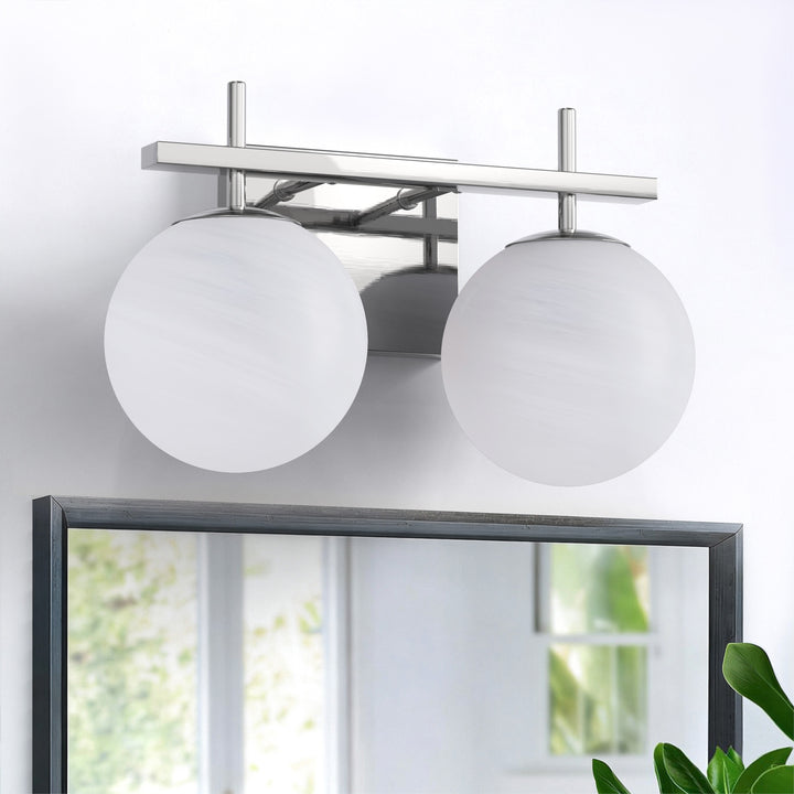 Nimbus Bathroom Vanity Light With Round Shape Cloud Glass Shade #29015
