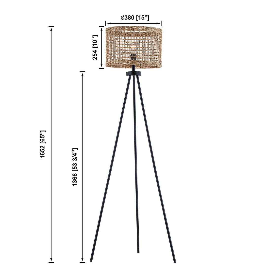 Maxax 65'' Black Tripod Floor Lamp #F165-BK