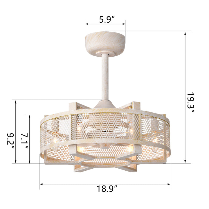 18.9'' Ceiling Fan with Light Kit and Remote Control #26003