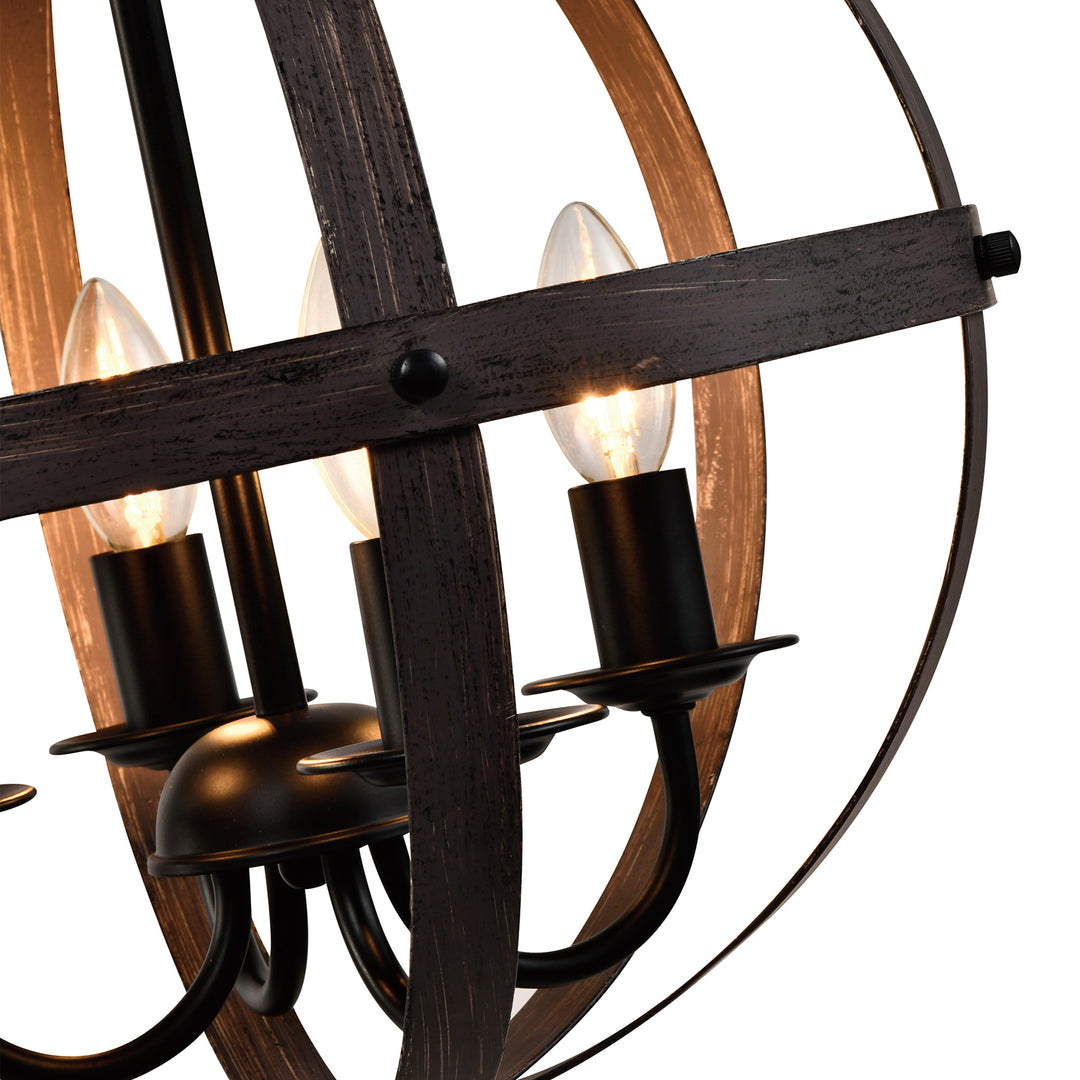 Maxax 4- Light Single Black Pendant Wrought Iron #MX21020