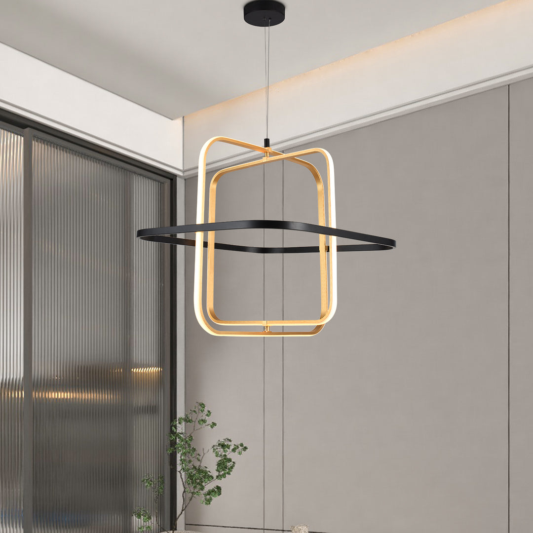 Maxax 3 - Light Modern Square Led Chandelier  #MX57632-BG-3P